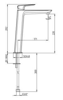 Смеситель для раковины Paini Nove 09YO205LL чёрный